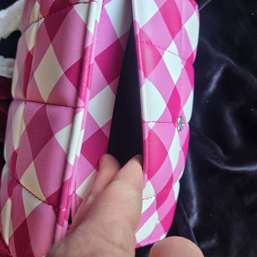 House of Want Fuchsia Gingham Wallet Crossbody Vegan NWT - Picture 10 of 11